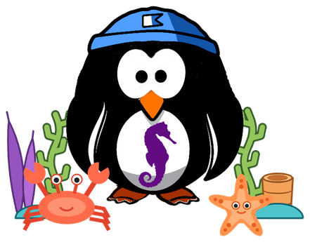 Pingouin du CESMA, logo de l'activité environnement et biologie subaquatique